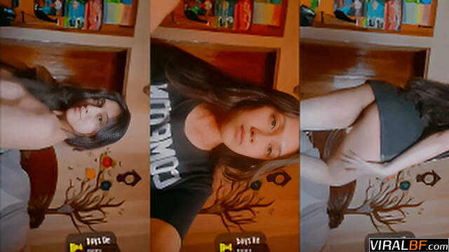 Sexy Teen Girl Strips Naked, Exposes Busty Curves, Performs Dirty Dance Moves