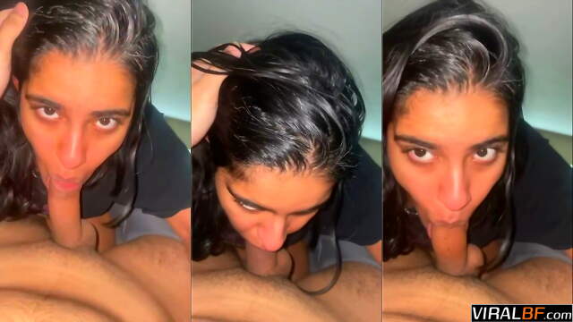 Uncut Desi Girlfriend Giving Loud Moaning Deepthroat Blowjob