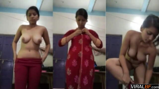 Wild Busty Desi Teacher Caught Pounding in Red Suit